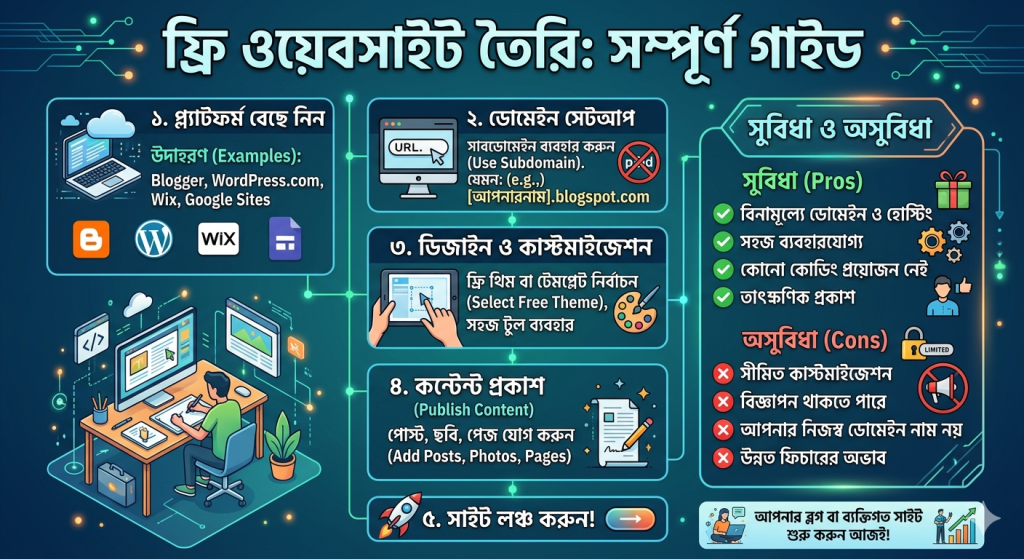 কিভাবে ফ্রি ওয়েবসাইট তৈরি করা যায়