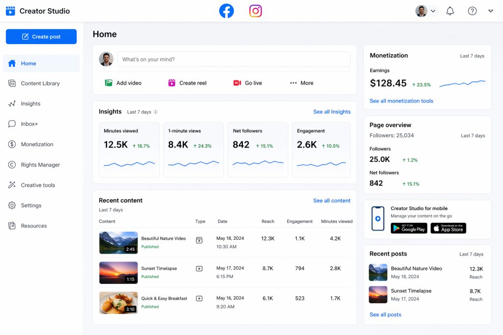 Facebook Creator Studio